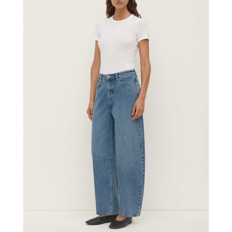 Assembly Label High Rise Barrel Jean Classic Blue image number 3